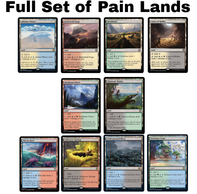 All Ten 10 Rare Dual Pain Lands BEST VALUE English Magic MTG Commander EDH NM All Ten 10 Rare Dual Pain Lands BEST VALUE English Magic MTG Commander EDH NM
