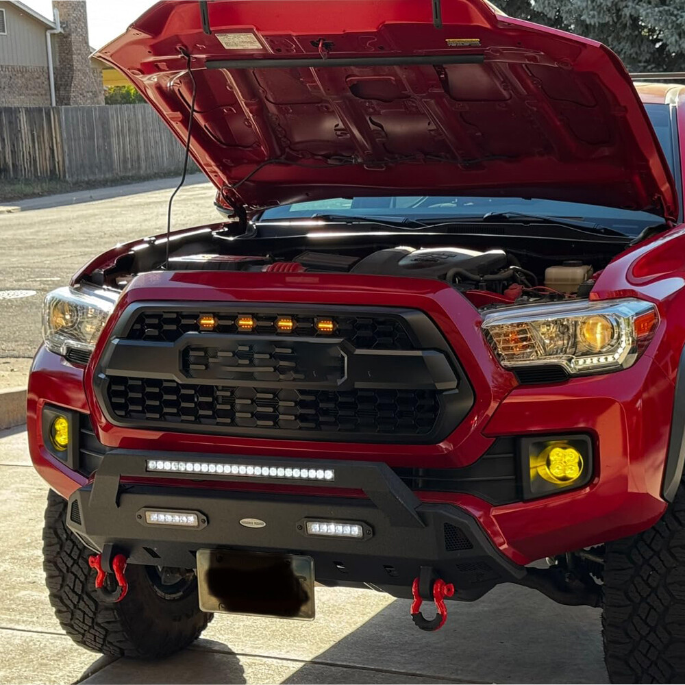 Offroad Steel Stubby Front Bumper w/ LED Lights Fit 2016-2023 Toyota Tacoma 