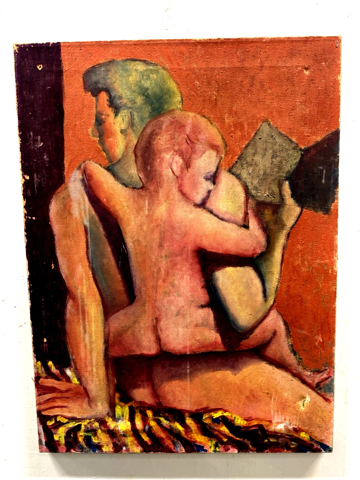 ORIGINAL ART MATISSE STYLE CUBIST EXPRESSIONIST FATHER CHILD ORIGINAL ART MATISSE STYLE CUBIST EXPRESSIONIST FATHER CHILD