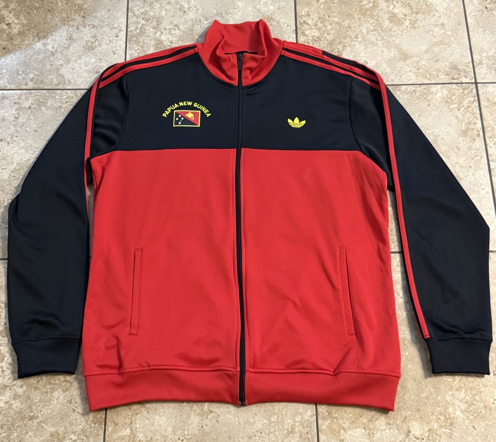 Adidas Tracksuit Jacket Track Top Vintage Retro Papua New Guinea 2XL RARE Adidas Tracksuit Jacket Track Top Vintage Retro Papua New Guinea 2XL RARE