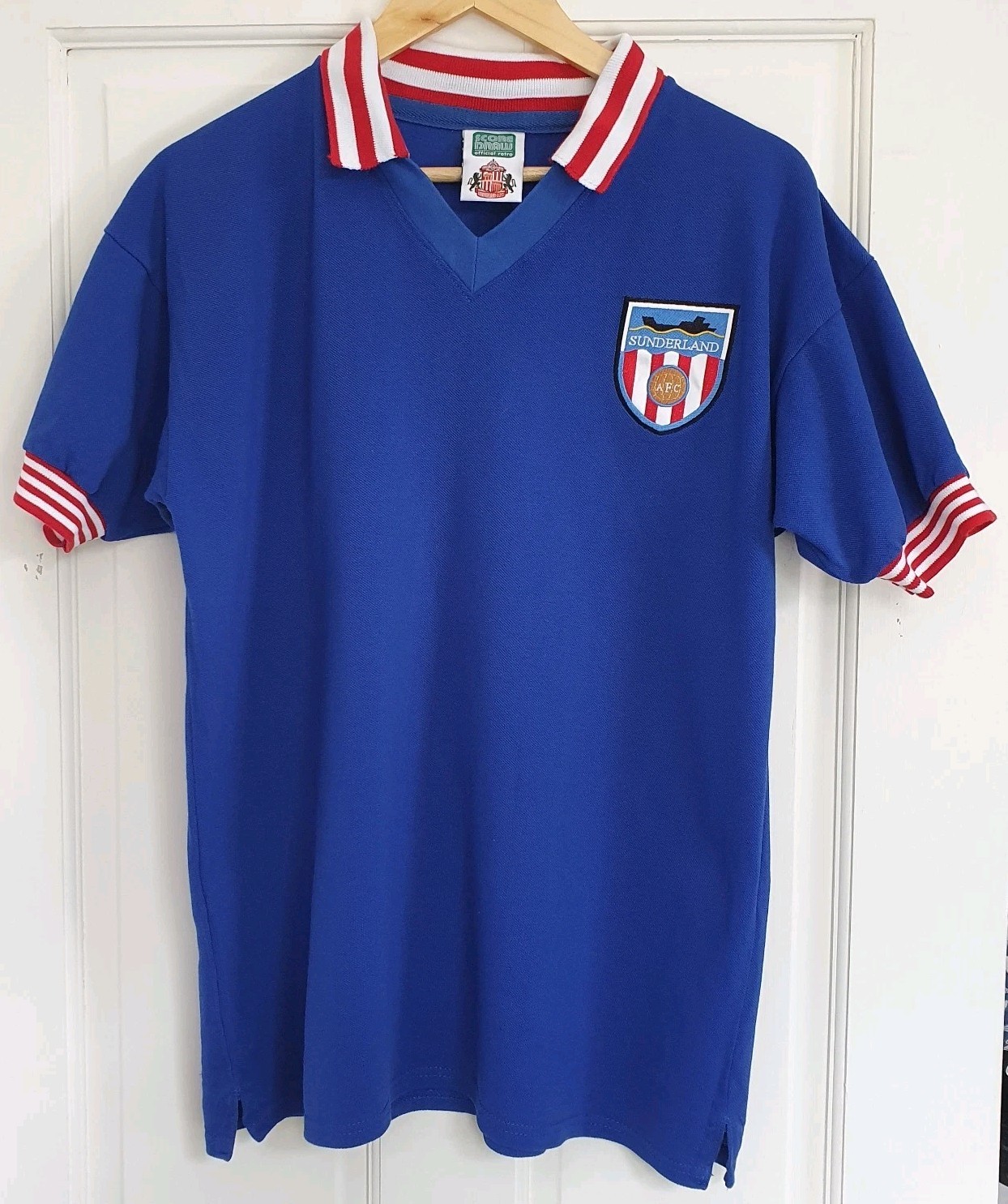 SCORE DRAW Mens 1978/79 SAFC Replica Shirt Size M Blue 100% Cotton Vgc SCORE DRAW Mens 1978/79 SAFC Replica Shirt Size M Blue 100% Cotton Vgc