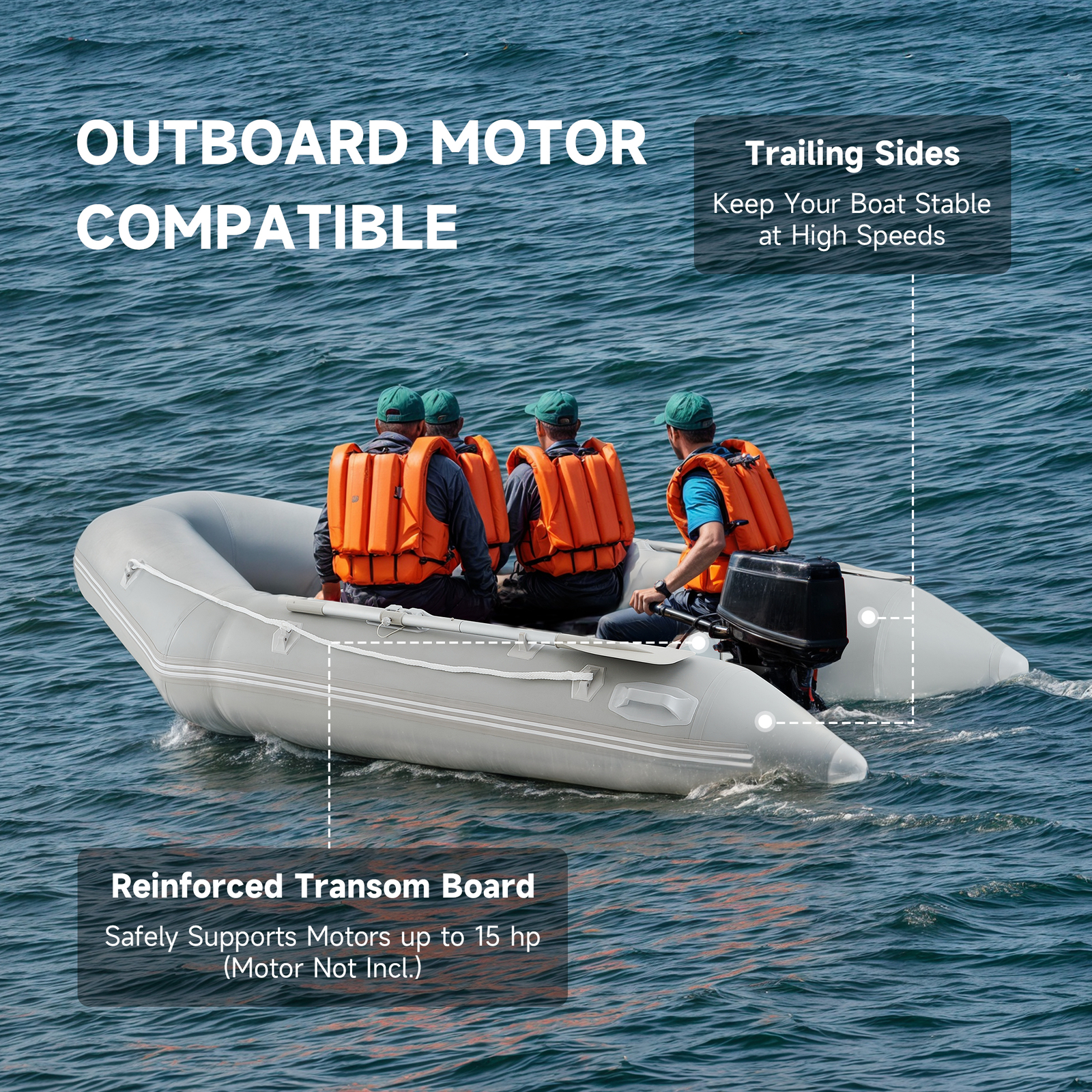 10ft Inflatable Boat Raft Fishing Dinghy Tender Pontoon Dive Rescue Heavy Duty