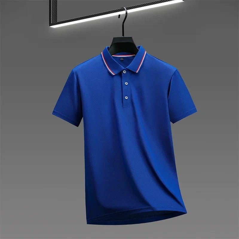 Men's Solid Polo Shirt Breathable Summer Beach Business Casual Tee Tshirt Gift