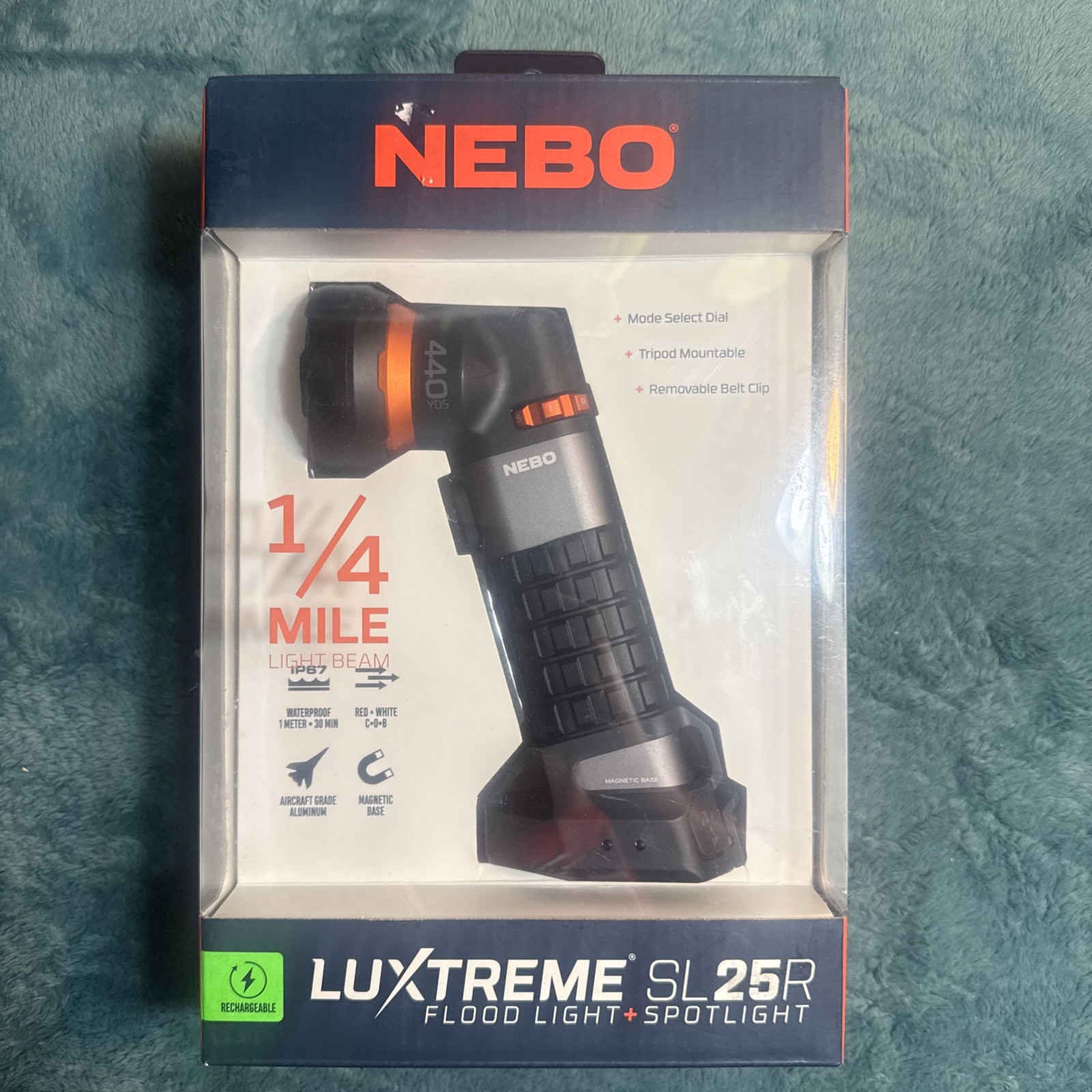 NEW NEBO NEBB-SPT-1004  Luxtreme SL25R 500 lm Black LED Spotlight 18650 Battery