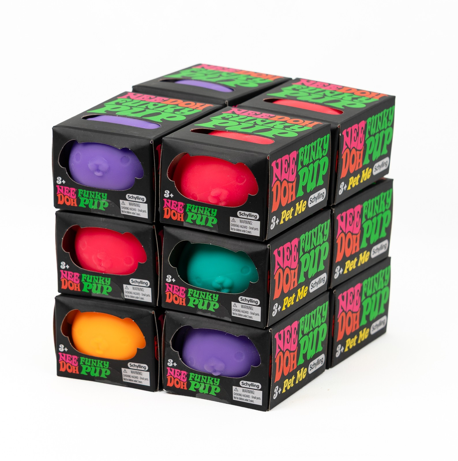 NeeDoh Funky Pup LOT OF 12 Schylling Squeeze Ball Super Squish Nee Doh - NEW