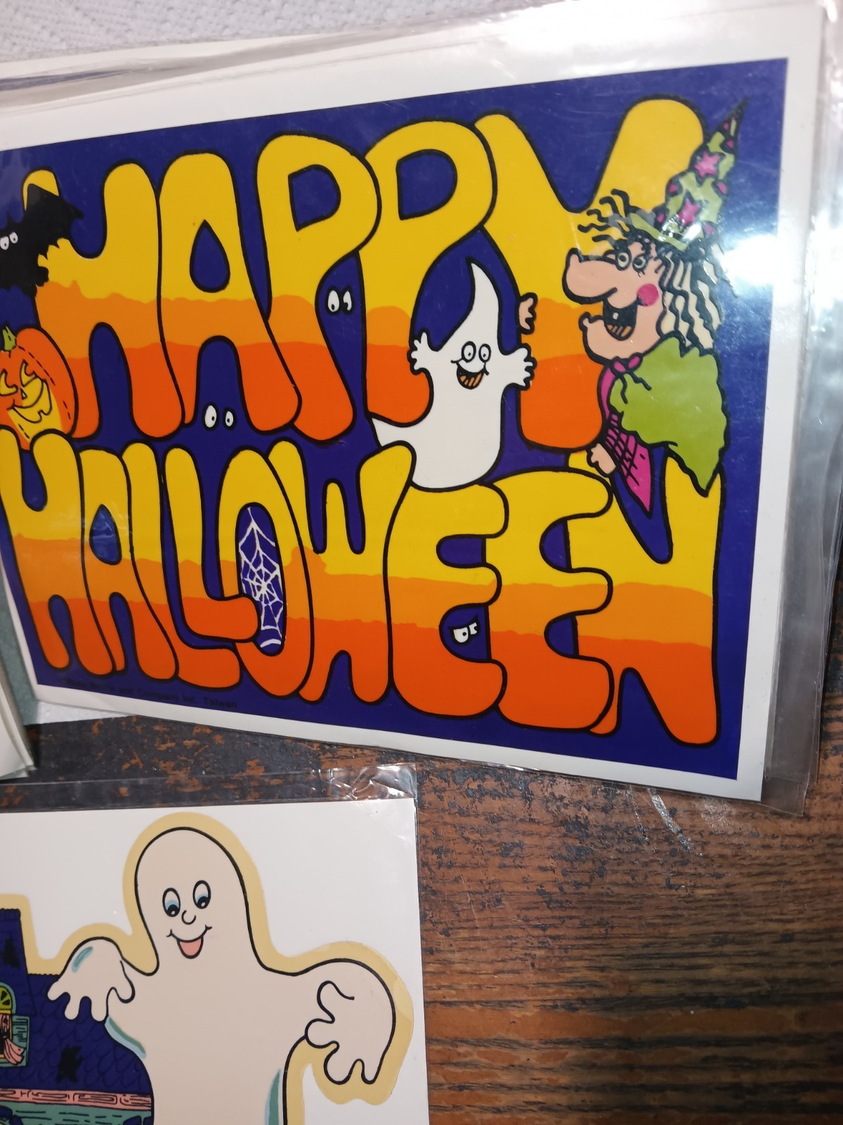 Vintage 80\'s Happy Halloween Stickers