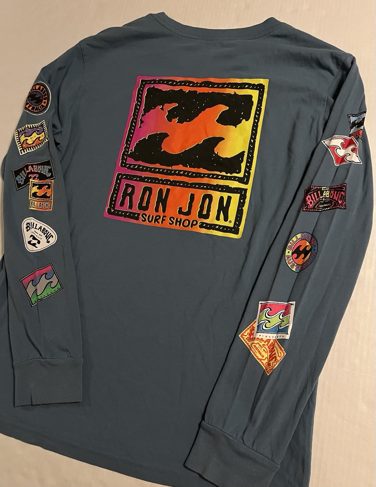 NEW Ron Jon Surf Shop x Billabong Long Sleeve T-Shirt MEDIUM Cotton Beach Store