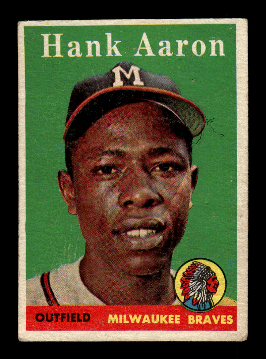 1958 Topps Baseball Hank Aaron #30 Milwaukee Braves Poor-VG (Scratches)