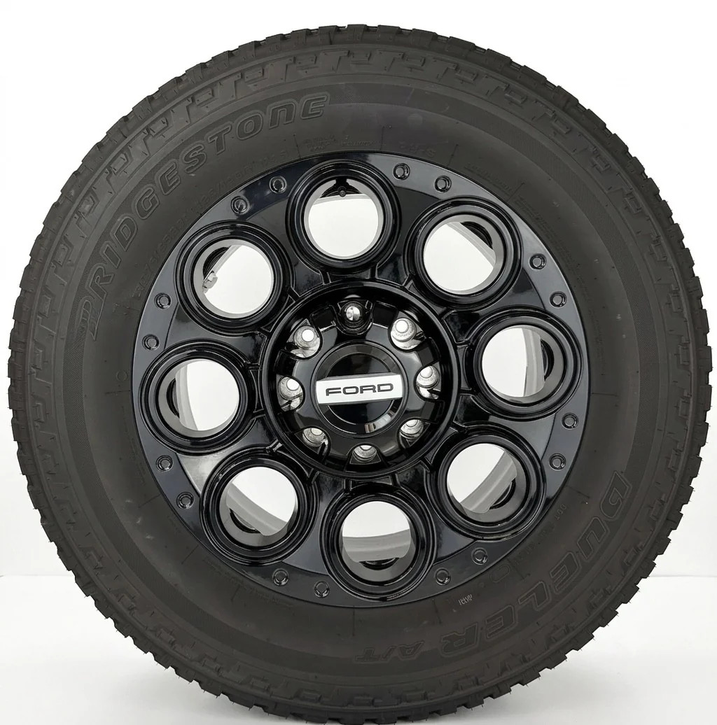 Ford F250 Super Duty 20” Black OEM Wheels Bridgestone A/T Tires New Takeoff
