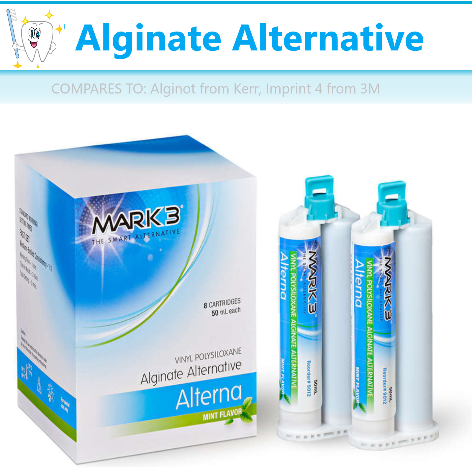 Dental Alginate Substitute Alternative Upto 8 x 50mL Cartridges, Fast Set, MARK3 Dental Alginate Substitute Alternative Upto 8 x 50mL Cartridges, Fast Set, MARK3