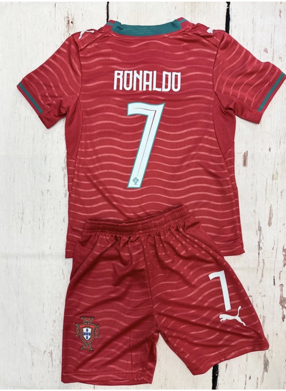 Portugal Ronaldo #7 Youth Jersey And Short Set Kids Soccer Kits Portugal Ronaldo #7 Youth Jersey And Short Set Kids Soccer Kits