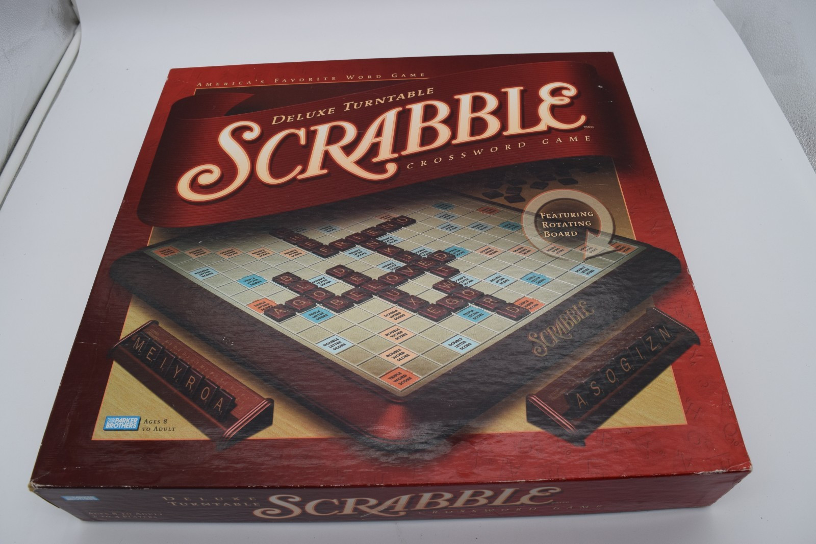 Scrabble Board Game Deluxe Turntable Crossword  2001 Hasbro