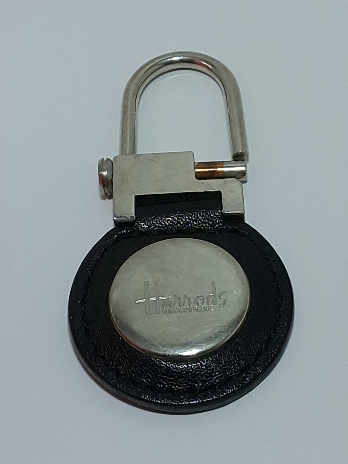 Harrods Knightsbridge London Keychain Metal & Leather Fob Ring Vintage Harrods Knightsbridge London Keychain Metal & Leather Fob Ring Vintage