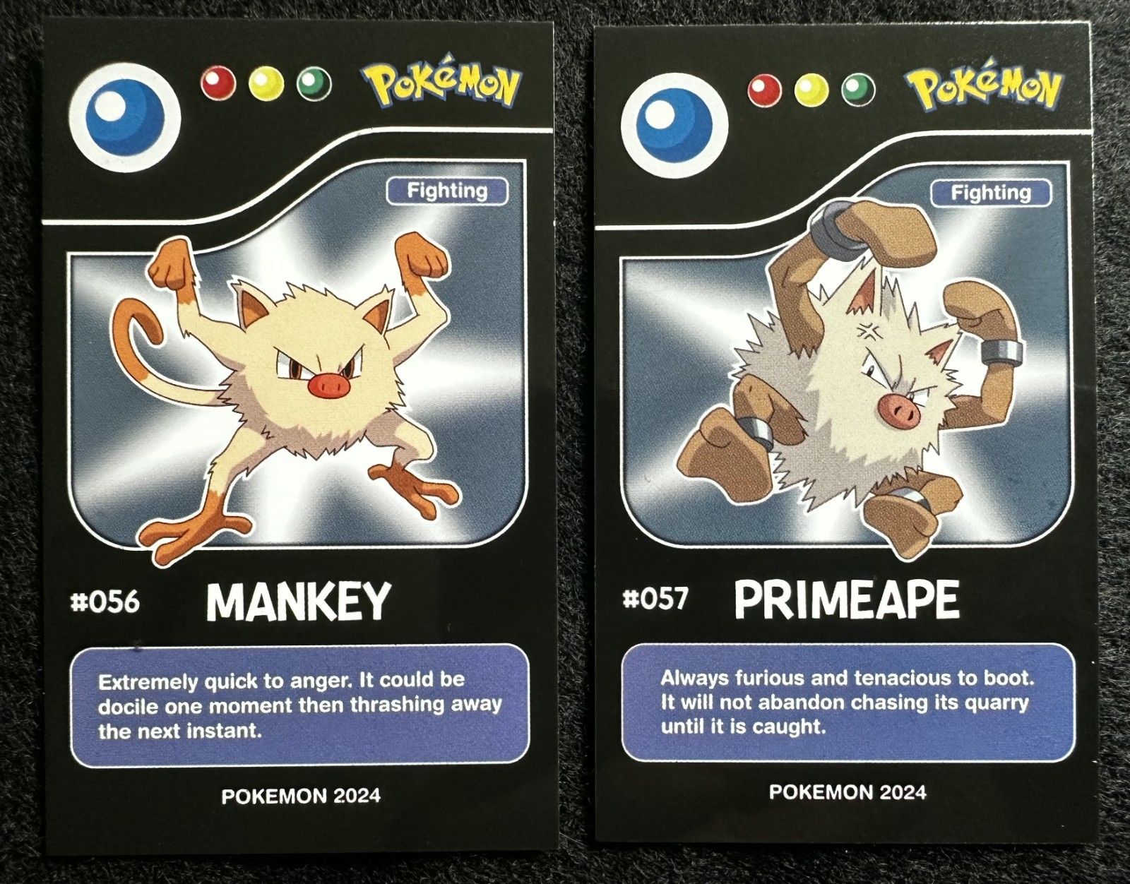 MANKEY X PRIMEAPE EVOLUTION - POKEMON KANTO CCG POKEDEX BLACK RE-EDITIONS