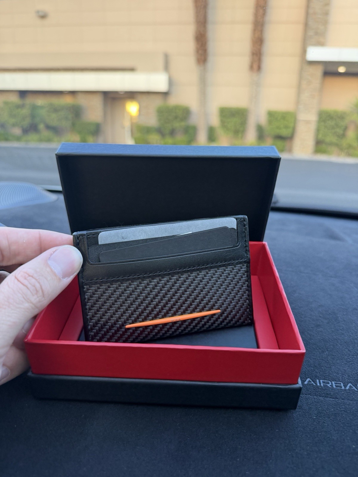 New Authentic Tumi McLaren Wallet Men Carbon Limited Slim Card Case Papaya