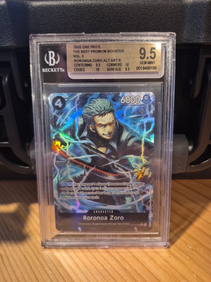 One Piece- Roronoa Zoro - OP10-095 - Alt Art - BGS 9.5 One Piece- Roronoa Zoro - OP10-095 - Alt Art - BGS 9.5