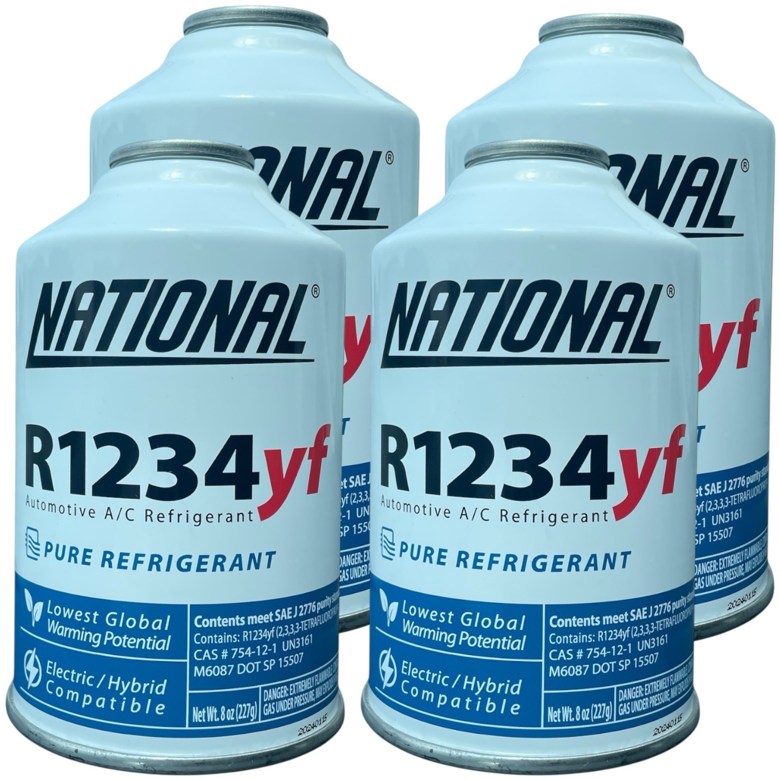 National R1234yf Refrigerant Automotive A/C Recharge 8oz Self Sealing Can 4 Pack National R1234yf Refrigerant Automotive A/C Recharge 8oz Self Sealing Can 4 Pack