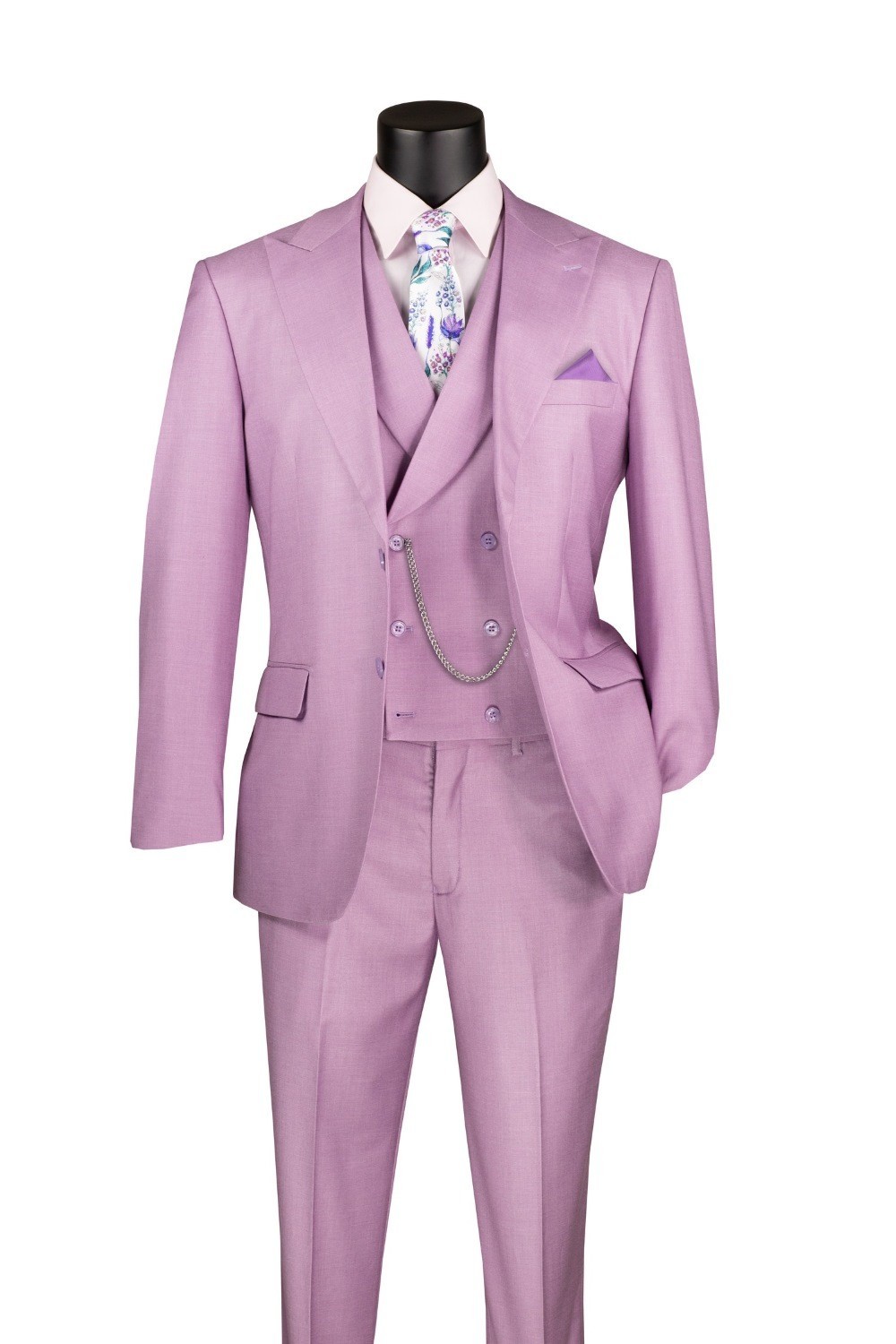 Vinci Men's Modern Fit 3-Piece Suit with Adjustable Waist Band Pants Vinci Men's Modern Fit 3-Piece Suit with Adjustable Waist Band Pants