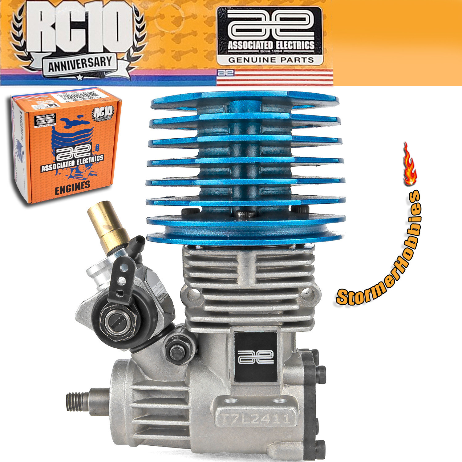 NEW IN BOX Team Associated 15S Engine w/Rotary Carb Side Exhaust RC10GT ASC29029 NEW IN BOX Team Associated 15S Engine w/Rotary Carb Side Exhaust RC10GT ASC29029