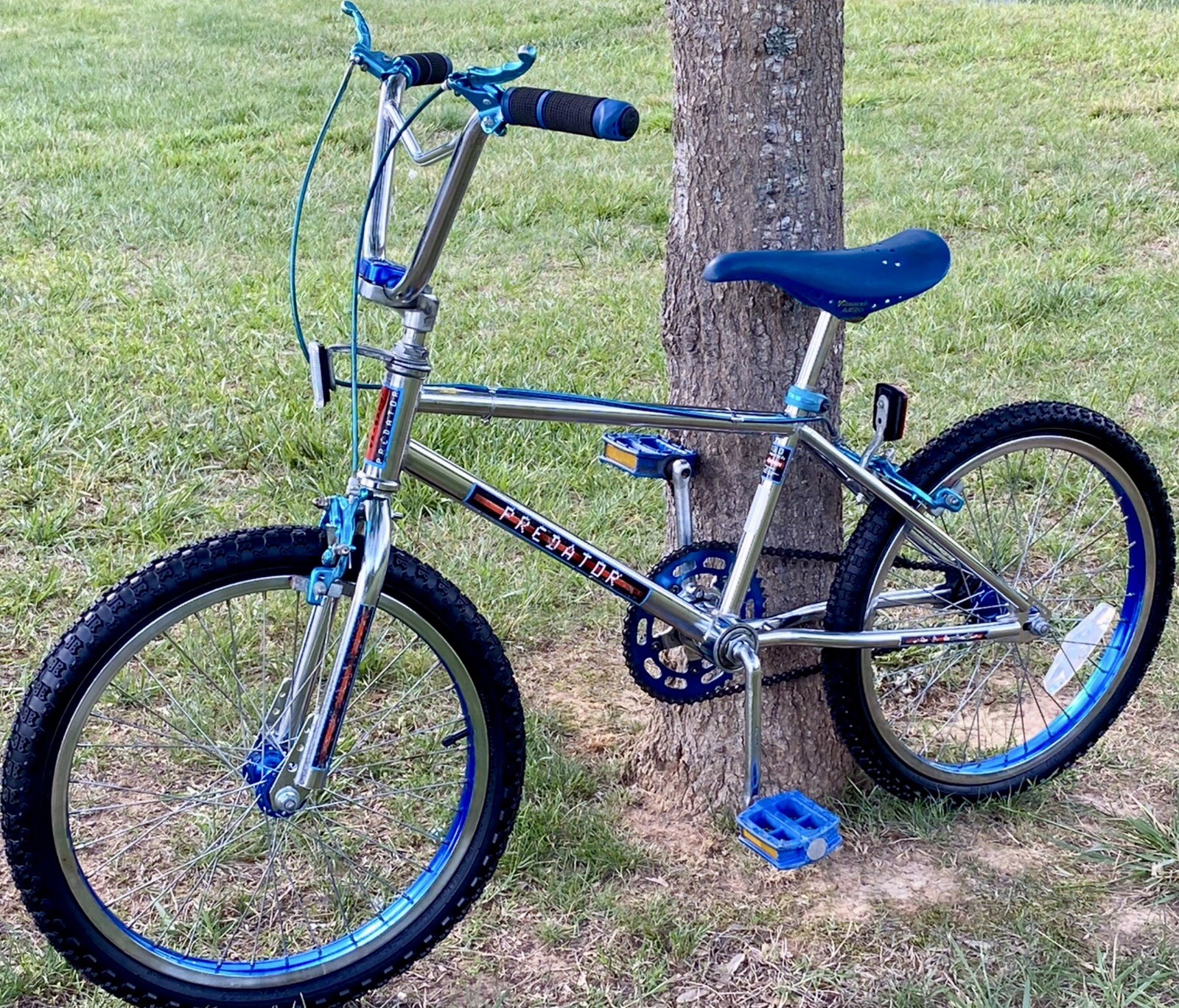 1984 Schwinn Atari Predator BMX Chrome Blue Survivor Original Owner Freestyle