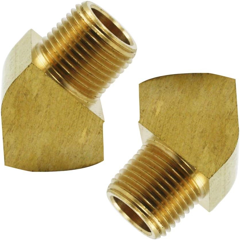 Legines 45 Degree 1/8" NPT Female x Male, Pack Of 2,Brass 