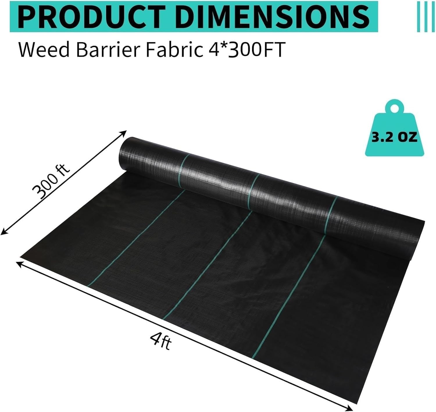 Heavy Duty Weed Barrier Fabric,3.2Oz,Geotextile Weed Block Ground Cover for Yard Heavy Duty Weed Barrier Fabric,3.2Oz,Geotextile Weed Block Ground Cover for Yard