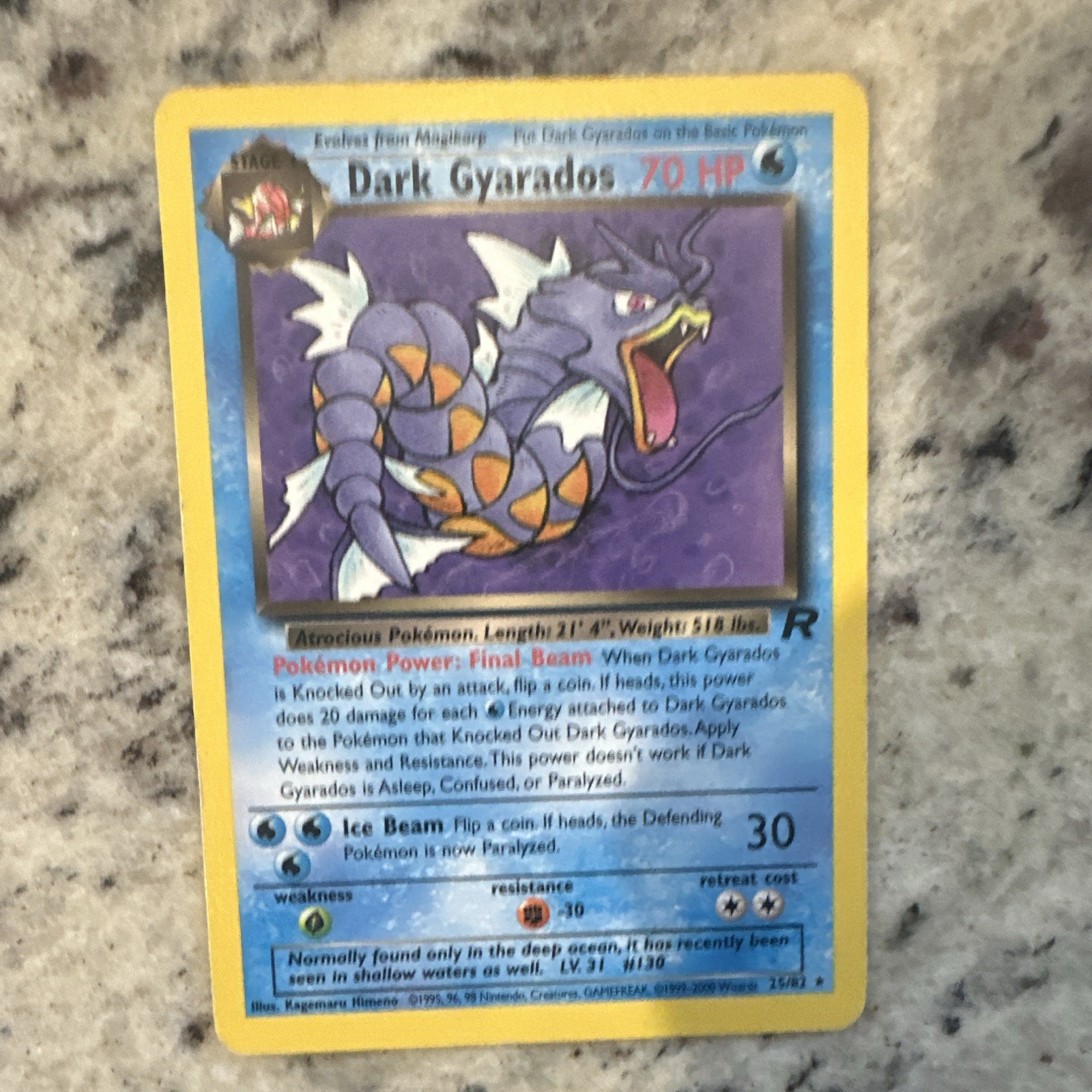Nintendo Dark Gyarados 25/82 Team Rocket Rare Regular Eng 2000 70HP