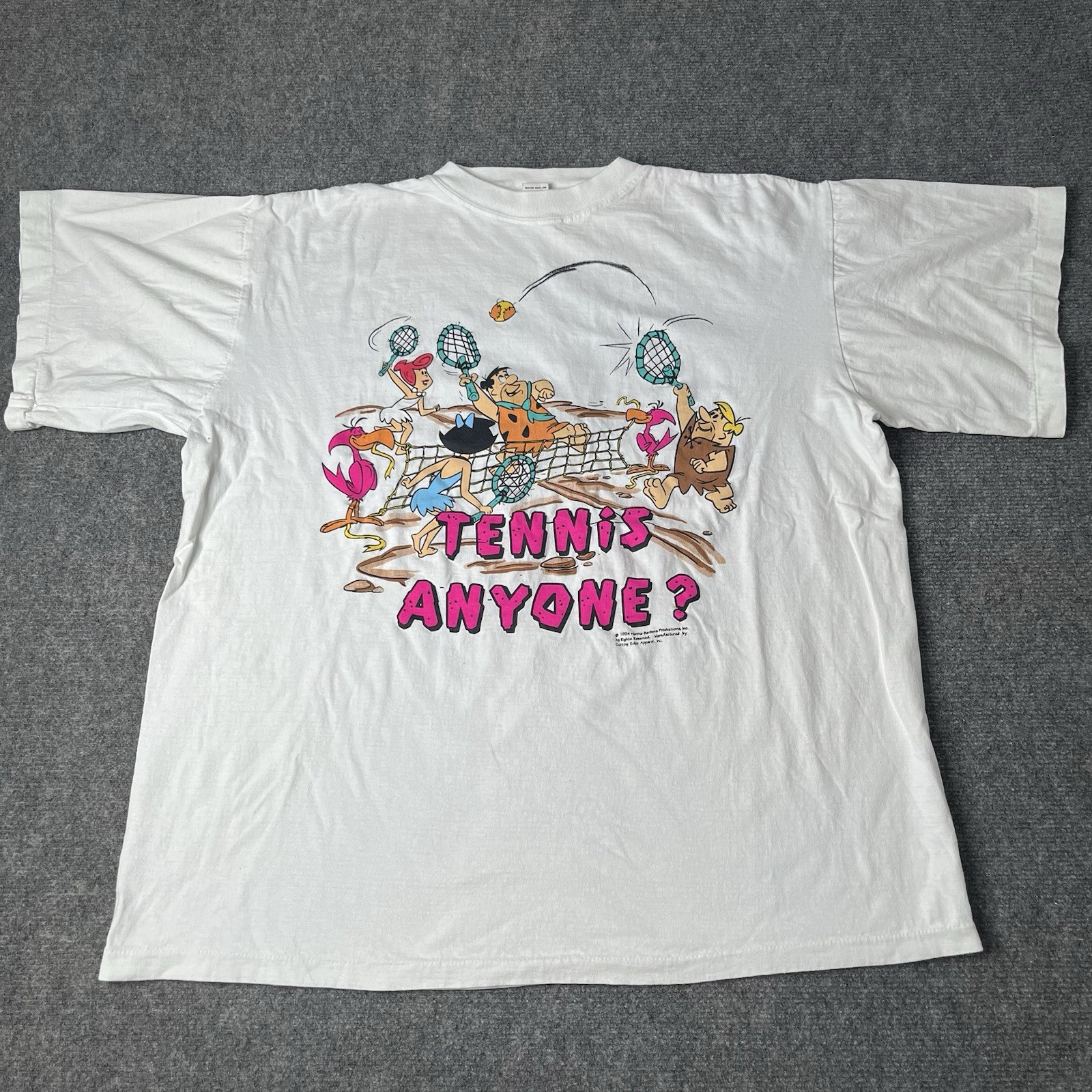 Vtg 1994 Flintstones Tennis Anyone T-shirt Single Stitch 1990s Cartoon Tee 2xl