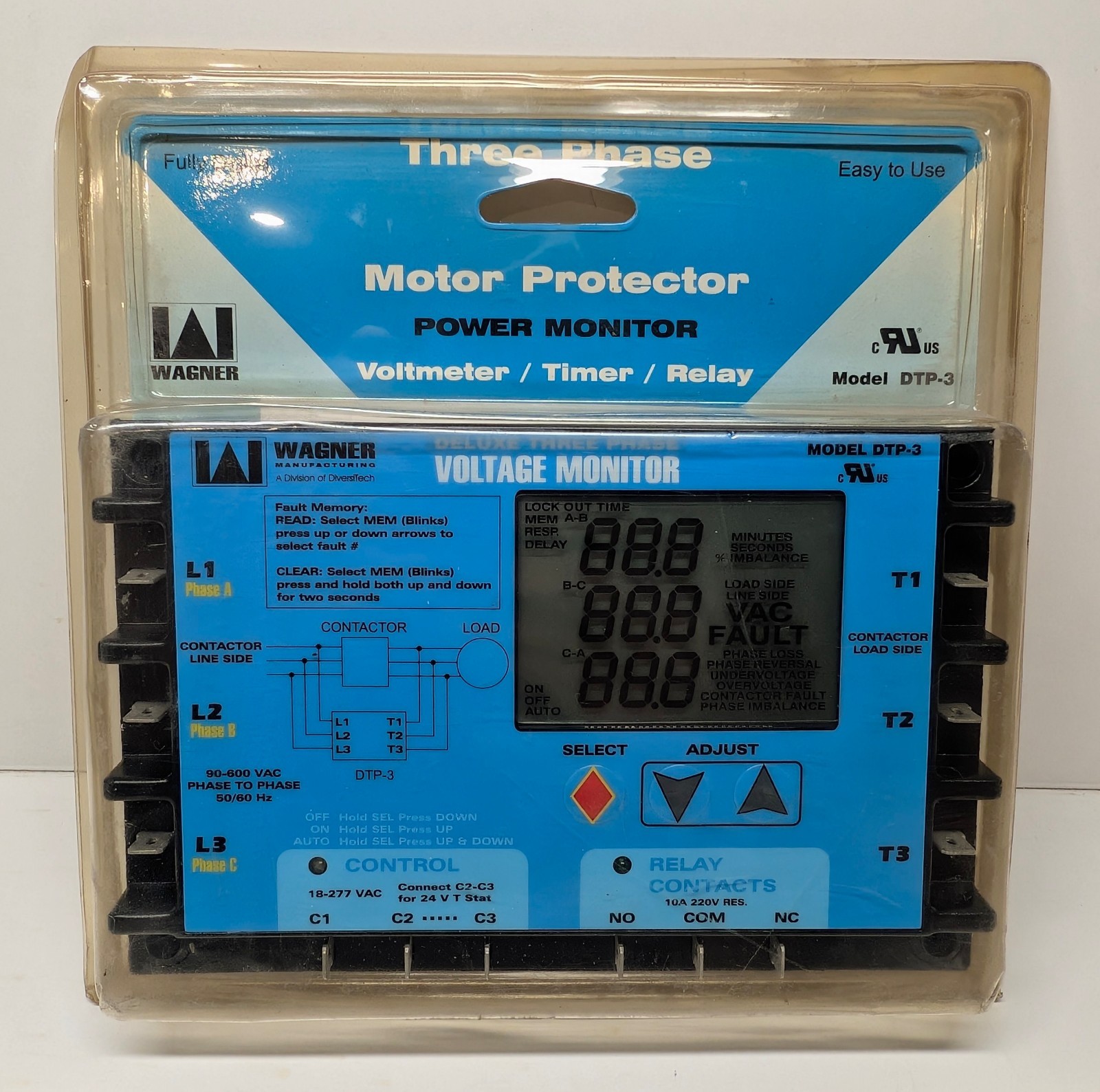 New WAGNER Three Phase Motor Protector Model DTP-3 New WAGNER Three Phase Motor Protector Model DTP-3