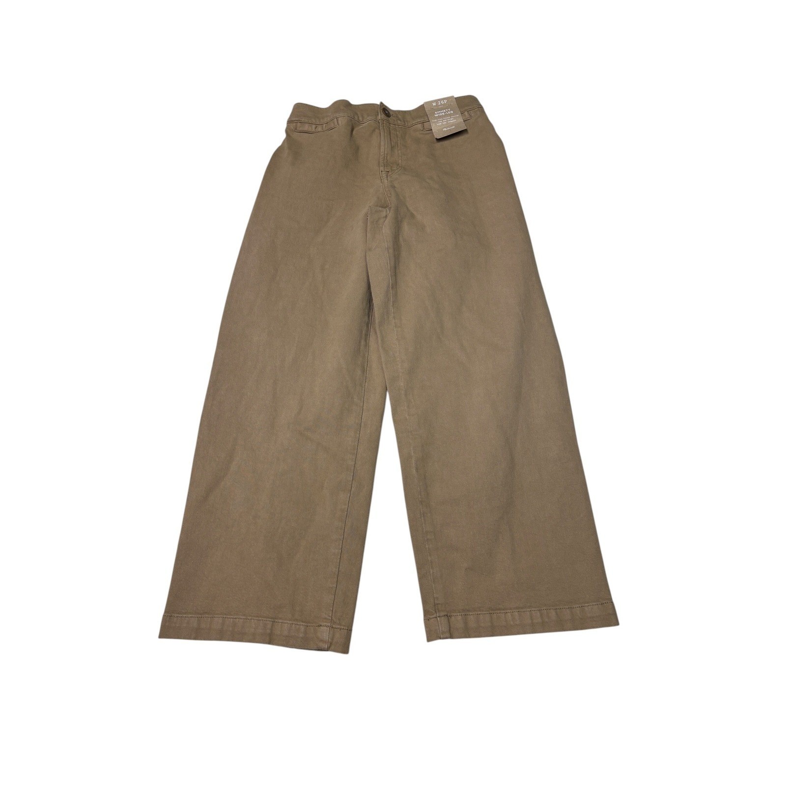 NWT Madewell Emmett Wide Leg Cropped Pants Brown High Rise Womens 26P L25
