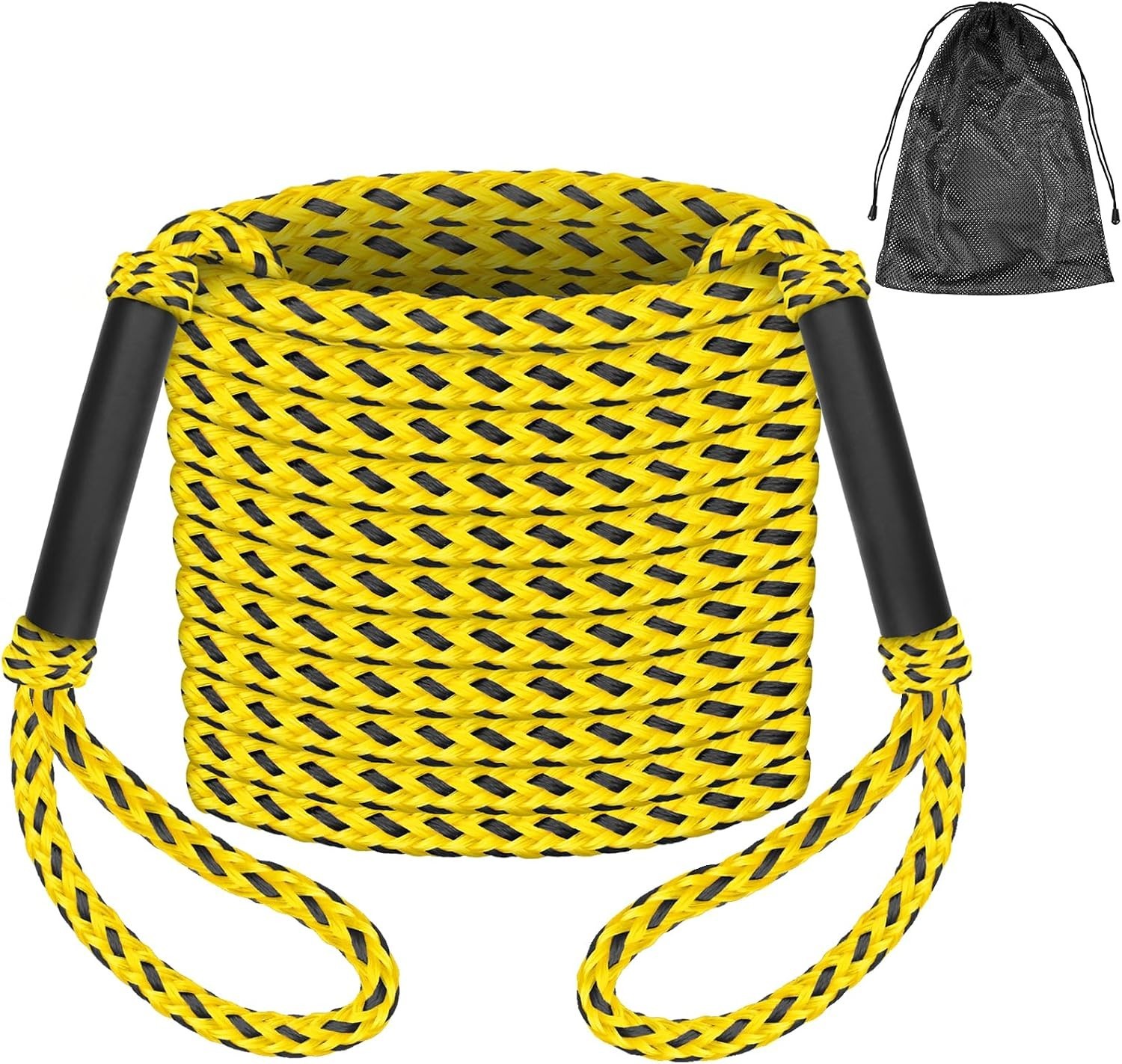 60FT Boat Tow Rope for Tubing, Towable Tube Rope | PE Heavy Duty Construction, F 60FT Boat Tow Rope for Tubing, Towable Tube Rope | PE Heavy Duty Construction, F