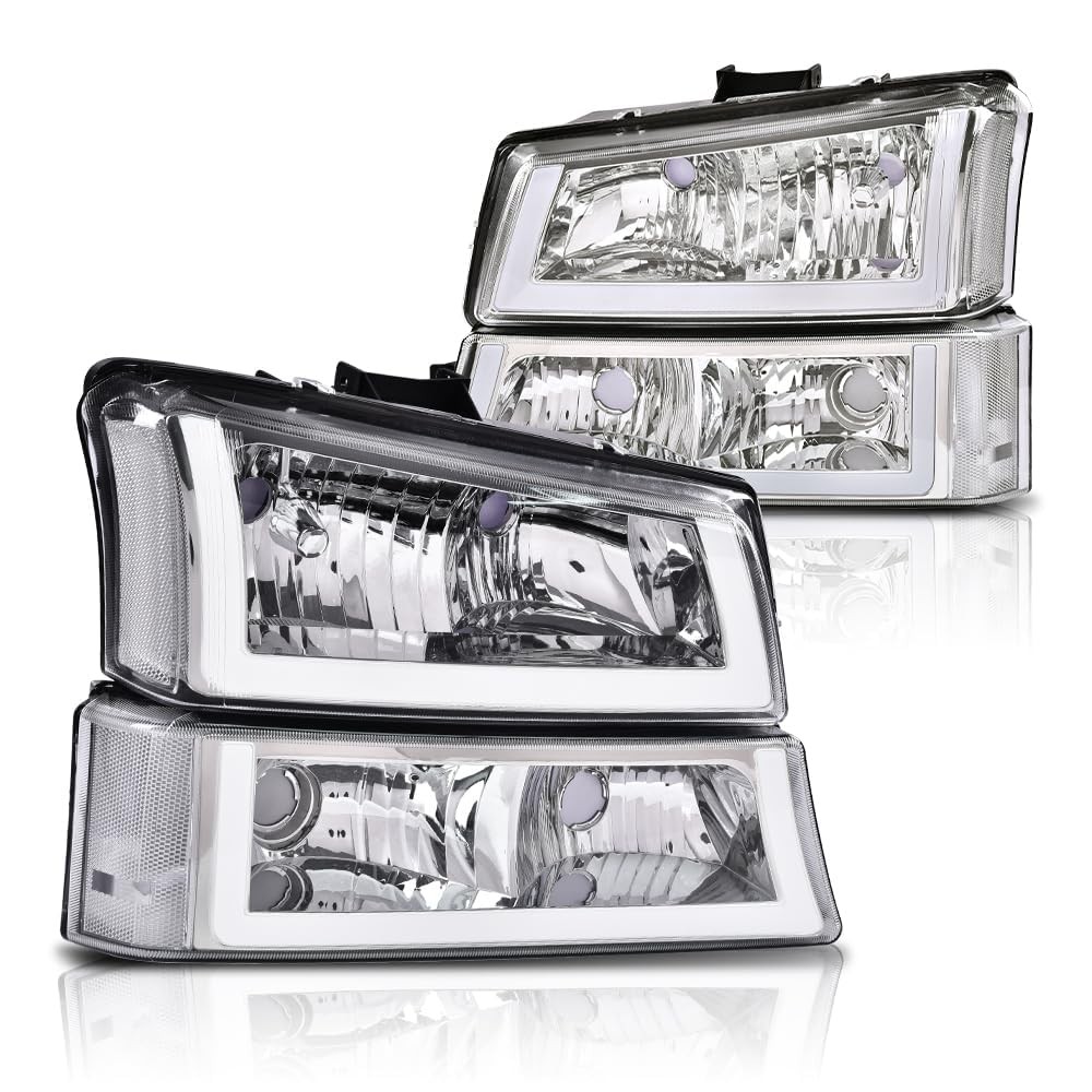 LED DRL Headlights Fit 03-06 Silverado 1500 2500 3500 & HD