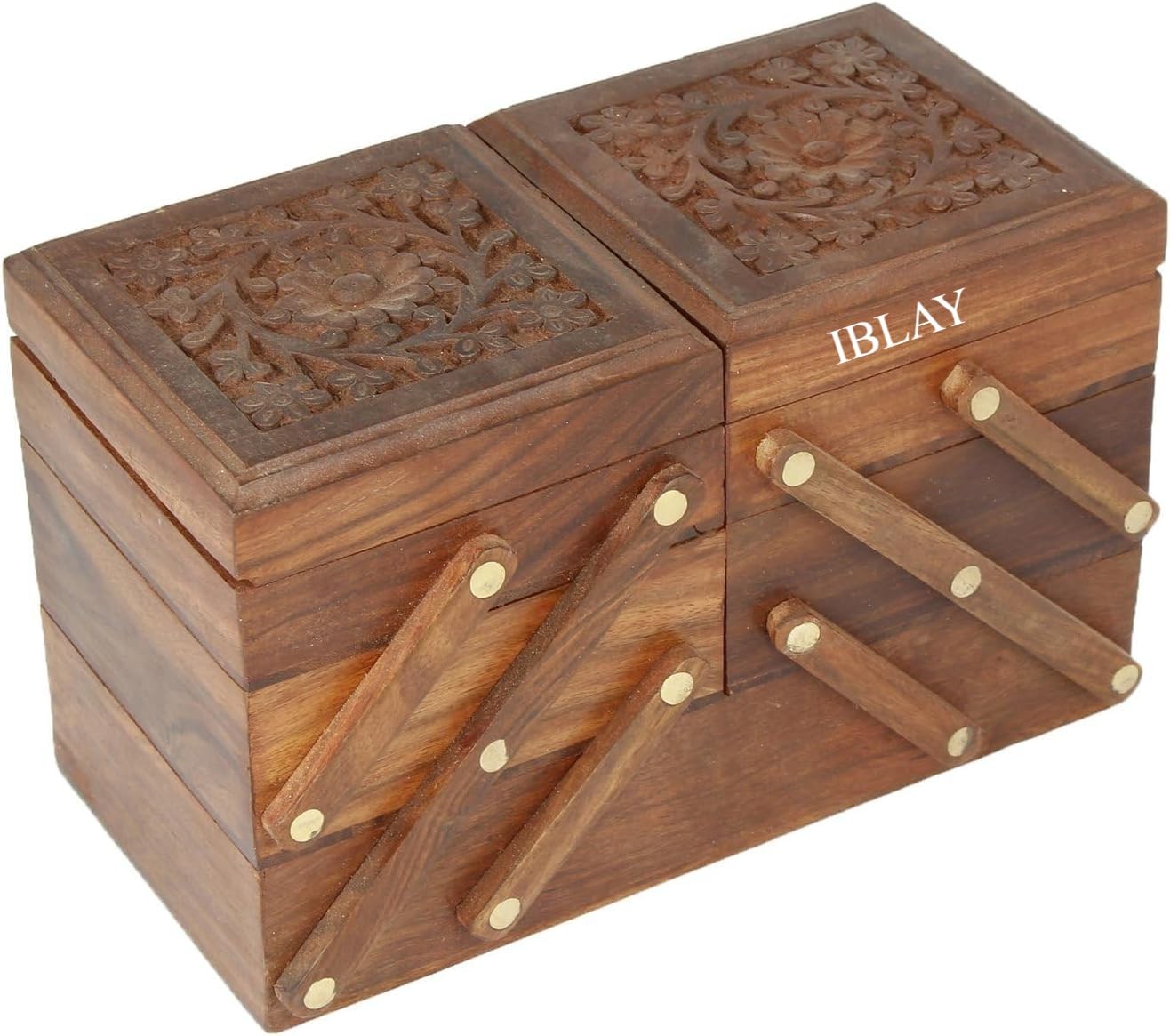 Indian Glance Iblay Wooden Jewelry Box for Girls | Women - Design 17