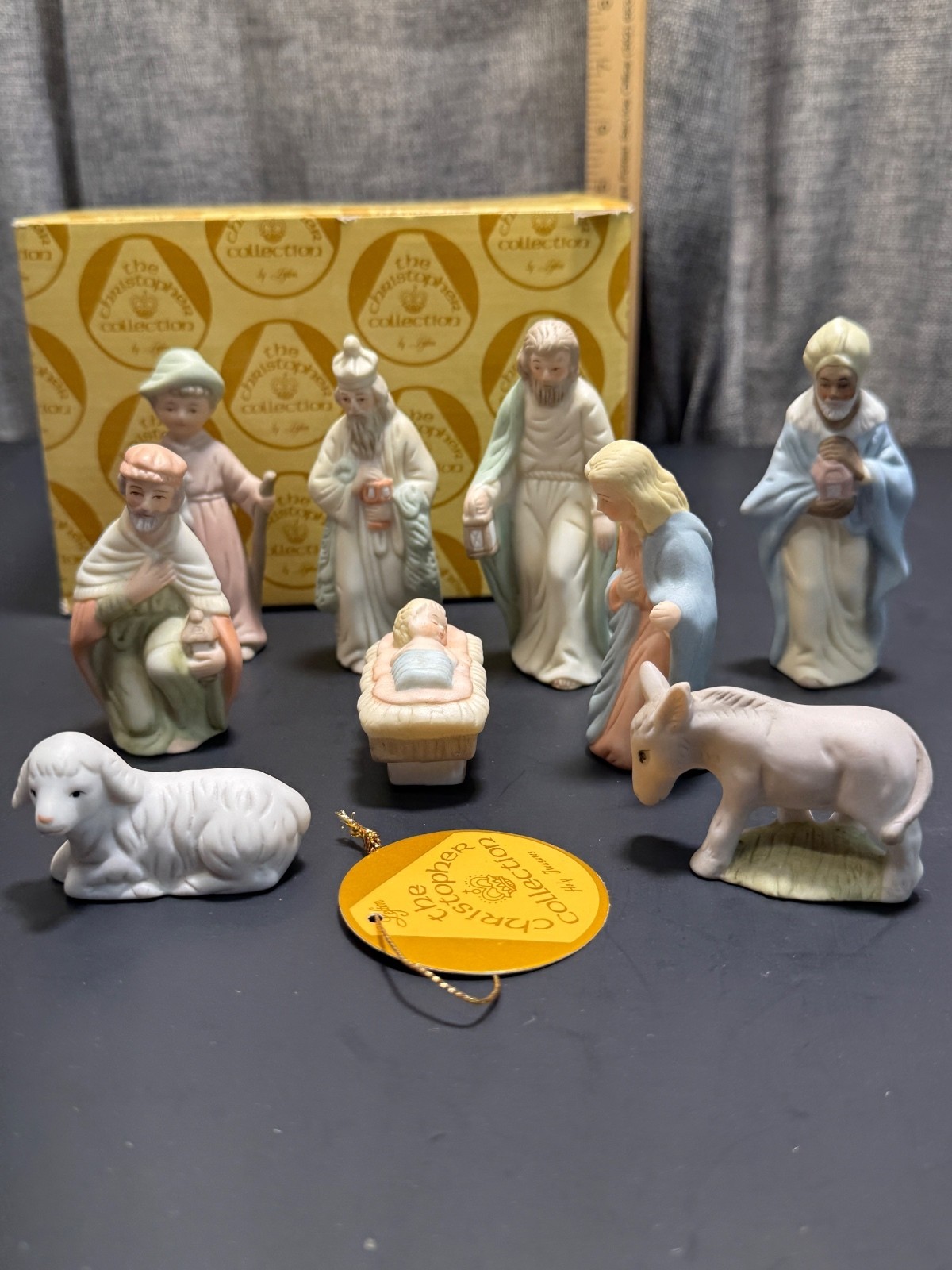 VTG 1983 Lefton Christopher Collection 9-Piece Nativity Set Excellent Christmas