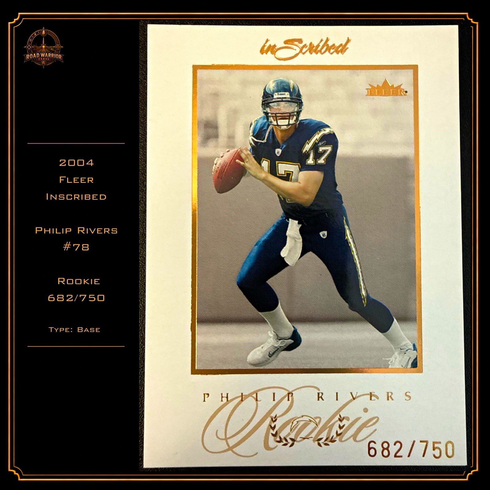 Fleer 2004 inScribed Philip Rivers San Diego Chargers #78 Rookie /750 Fleer 2004 inScribed Philip Rivers San Diego Chargers #78 Rookie /750