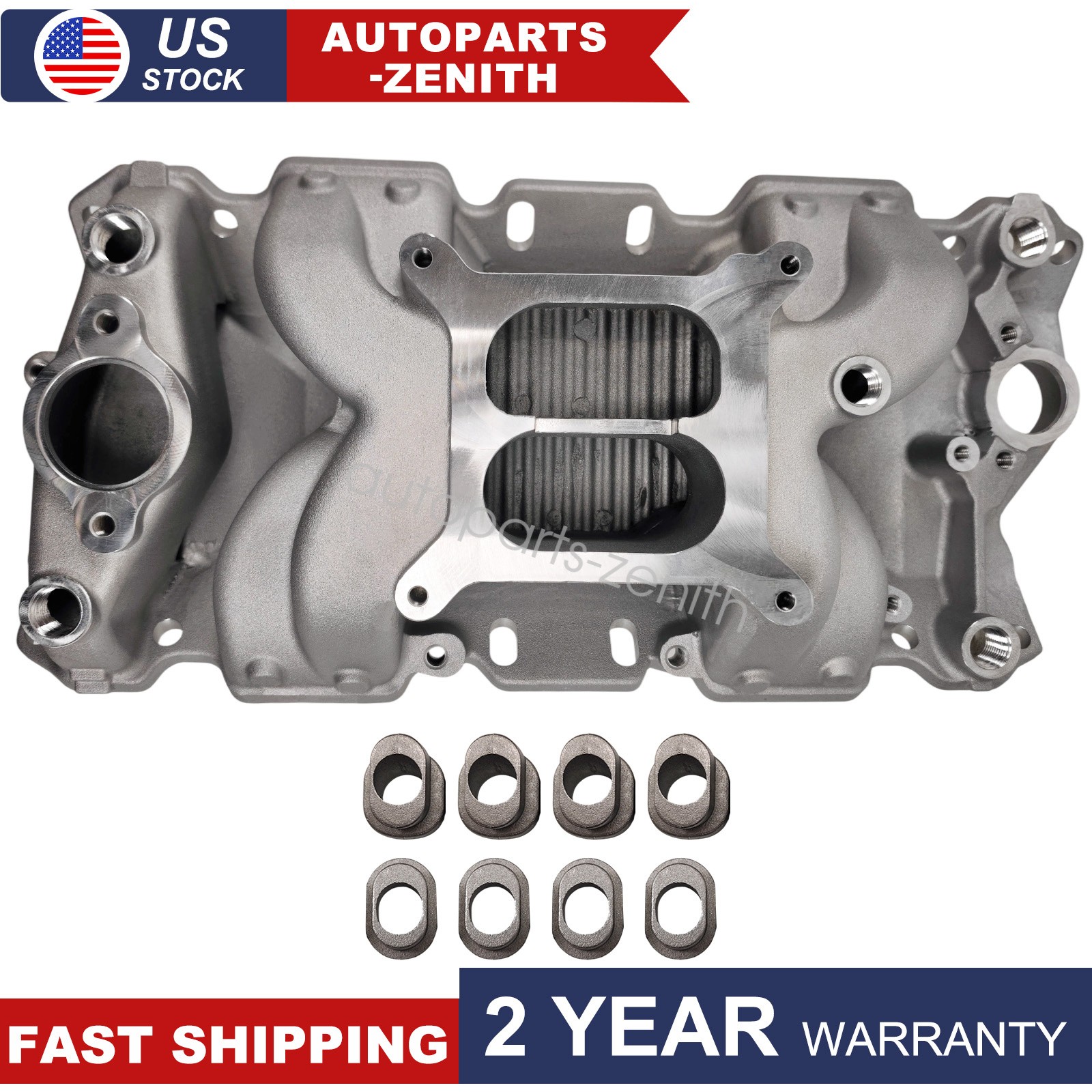 Aluminum Dual Plane Air Gap 22026 Intake Manifold For SBC Chevy 350 Small Block