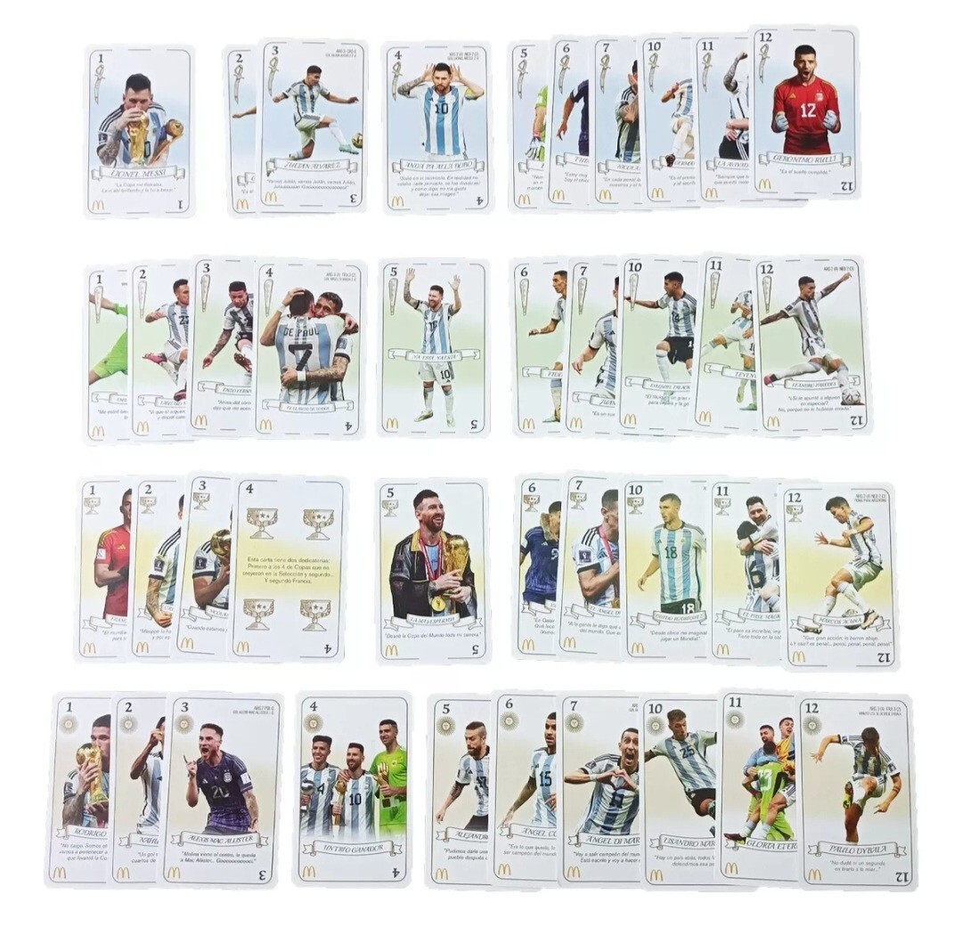 set completo cartas mcdonalds argentina campeon del mundo panini messi