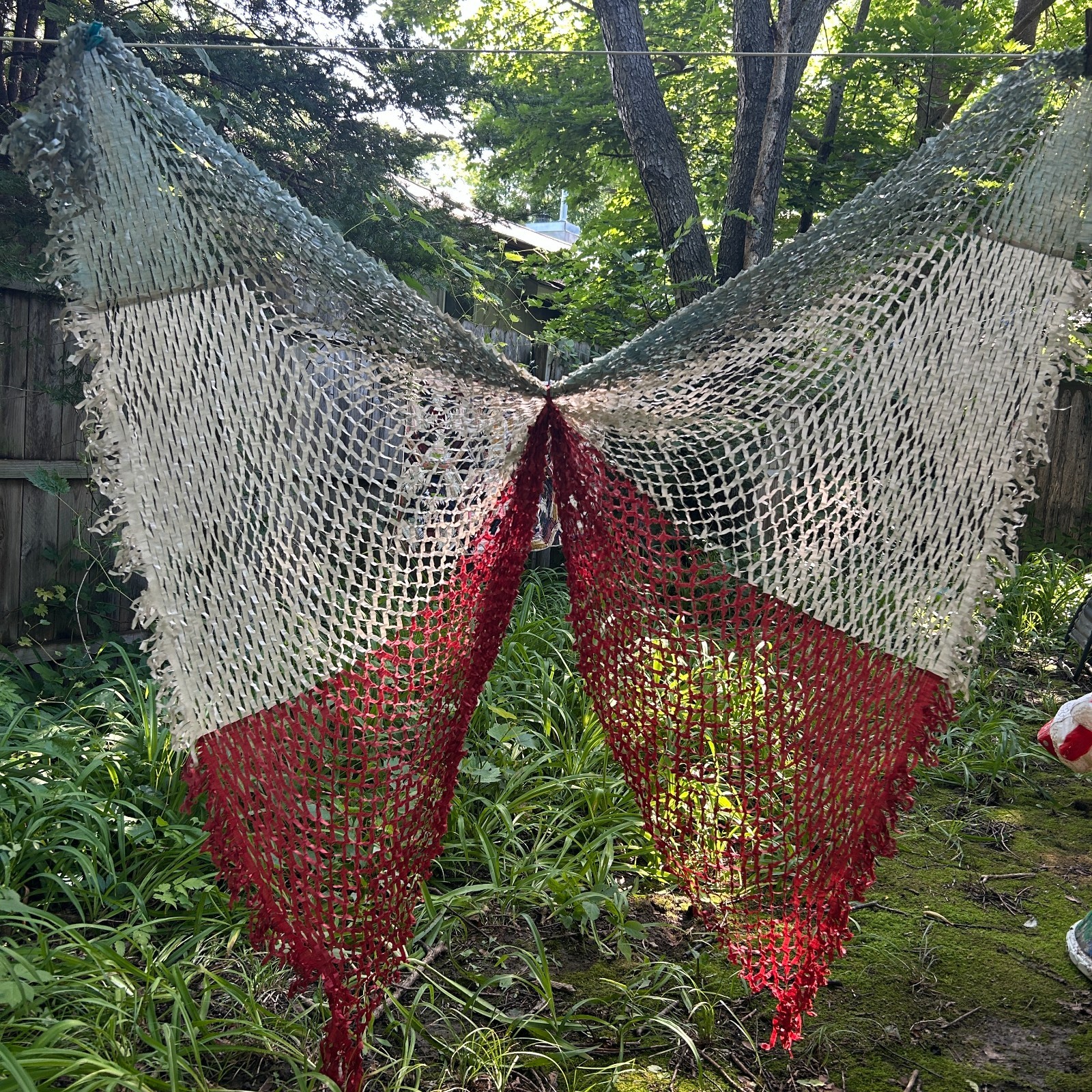 OOAK Handmade Antique Cut Cloth Banner Red White Blue Patriotic Bunting Folk Art OOAK Handmade Antique Cut Cloth Banner Red White Blue Patriotic Bunting Folk Art