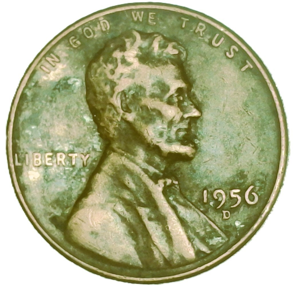 US 1956 D Lincoln Wheat Cent Copper Penny Ungraded Circulated Denver Mint