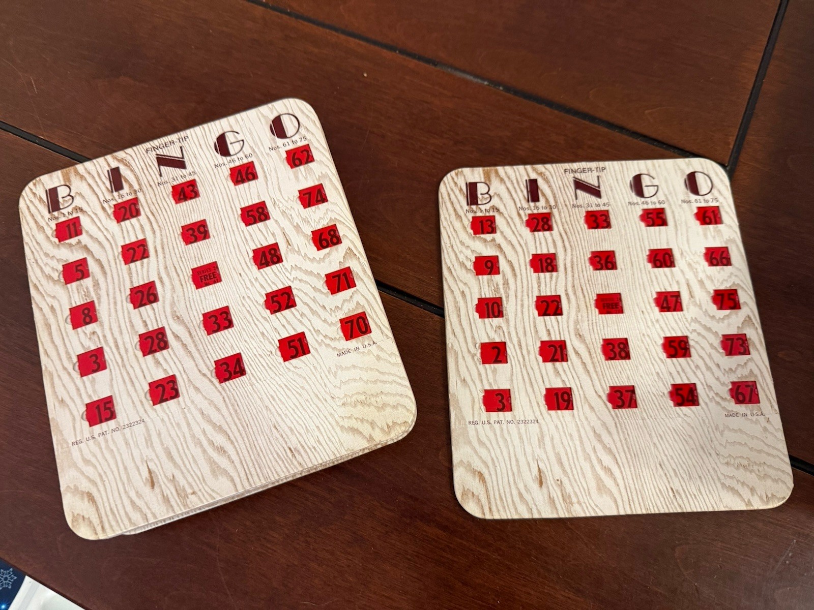 14 Vintage BINGO Finger-Tip Shutter Slider Boards Cards Woodgrain print USA 14 Vintage BINGO Finger-Tip Shutter Slider Boards Cards Woodgrain print USA