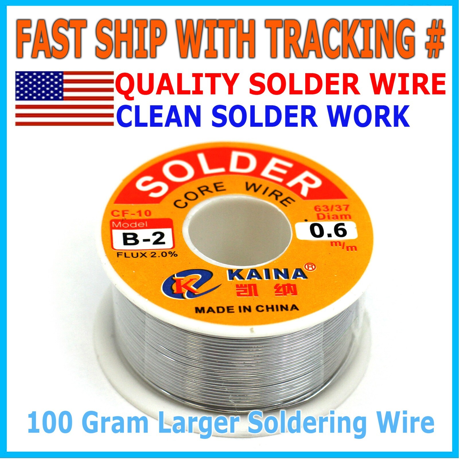 100g 63 37 Tin Rosin Core Solder Wire Electrical Soldering Sn60 Flux 0.6mm