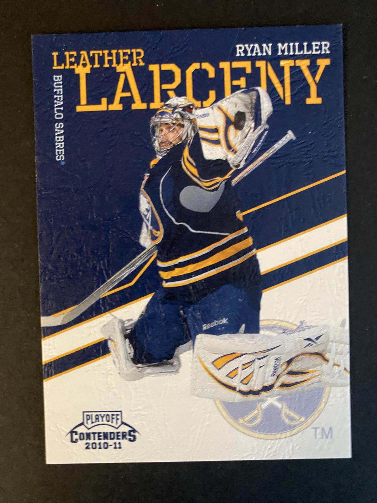 2010-11 Playoff Contenders #16 Ryan Miller Leather Larceny