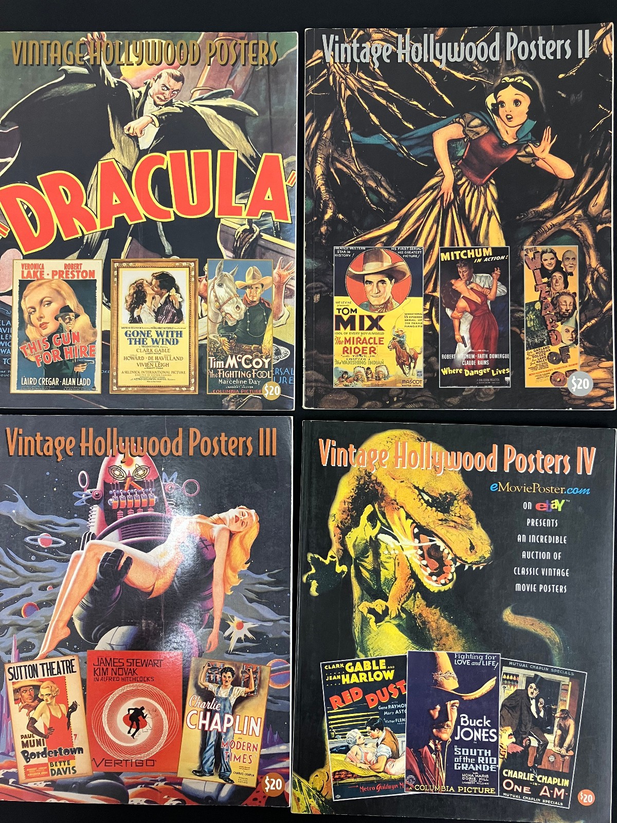 Vintage Hollywood Posters I, II, III, and IV lot of 4 catlogs Great condition