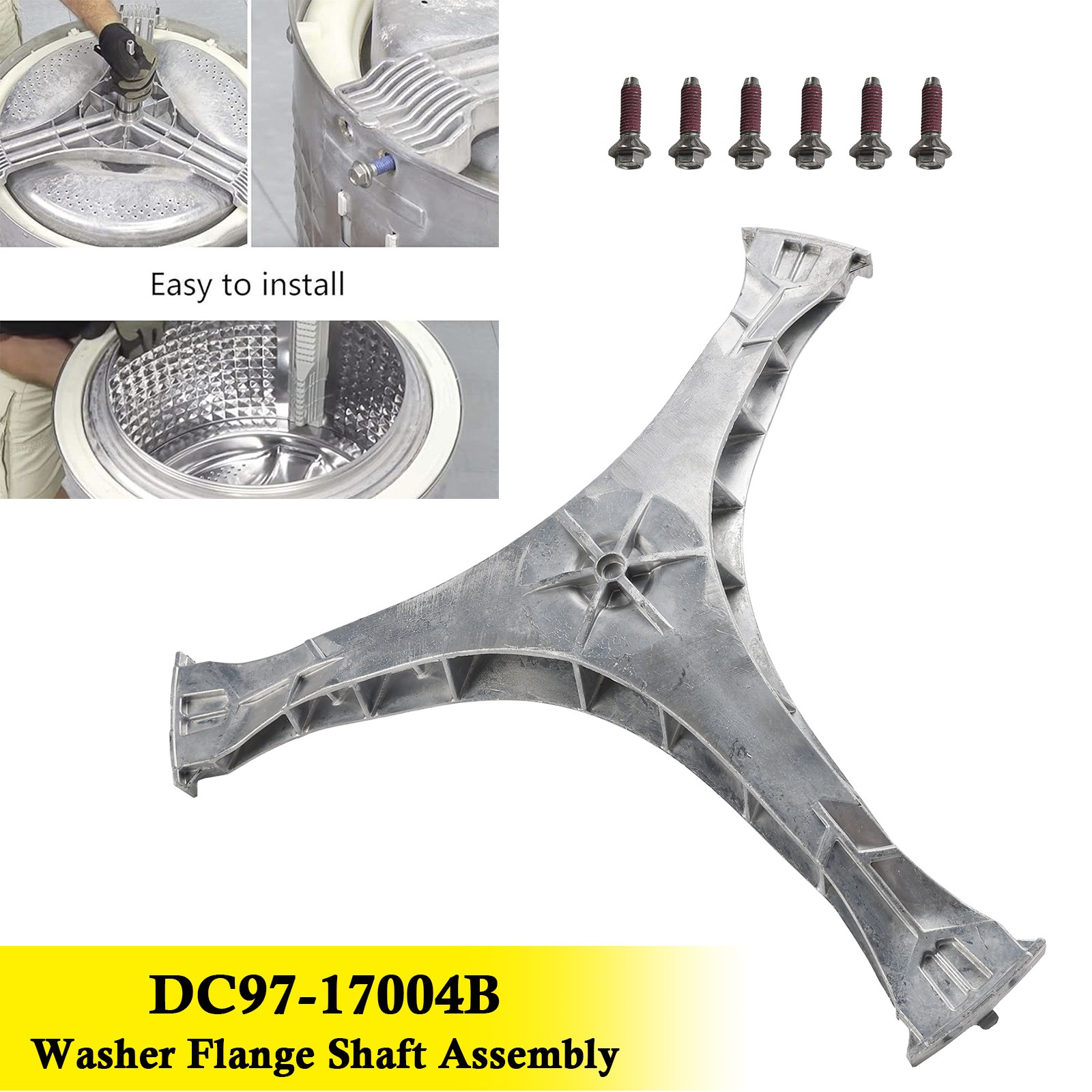 DC97-17004B Washing Machine Flange Shaft Assembly for Samsung with 6 Screws E04