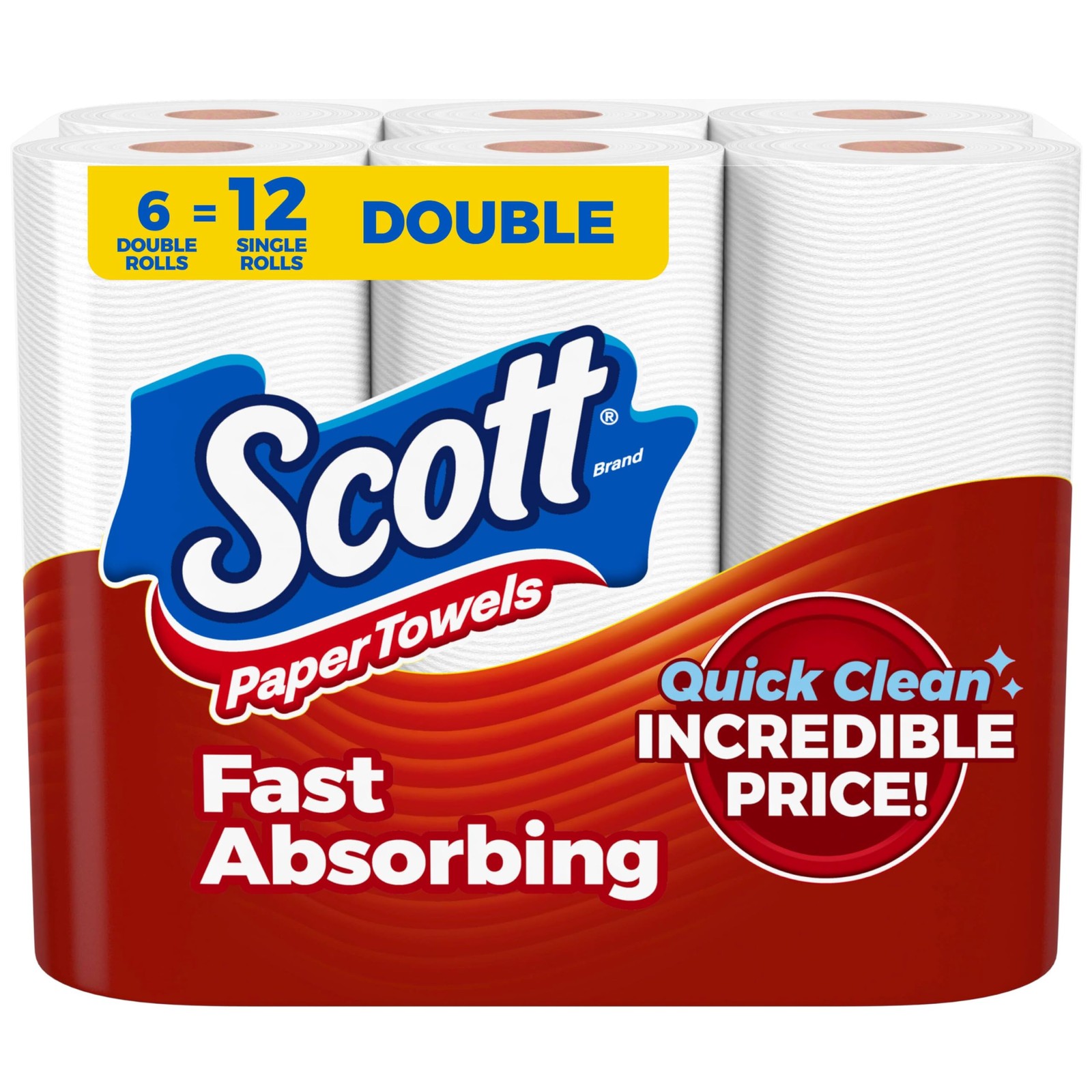 Scott Choose-A-Sheet Paper Towels 6 Double Rolls 108 Sheets Per Roll Scott Choose-A-Sheet Paper Towels 6 Double Rolls 108 Sheets Per Roll