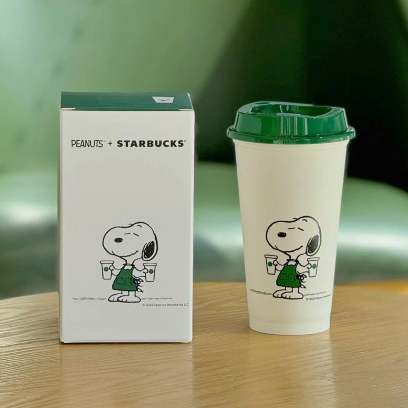 2025 HOT Starbucks Cartoon Green Lid Plastic 16oz Eco-Friendly Cup Reusable Gift