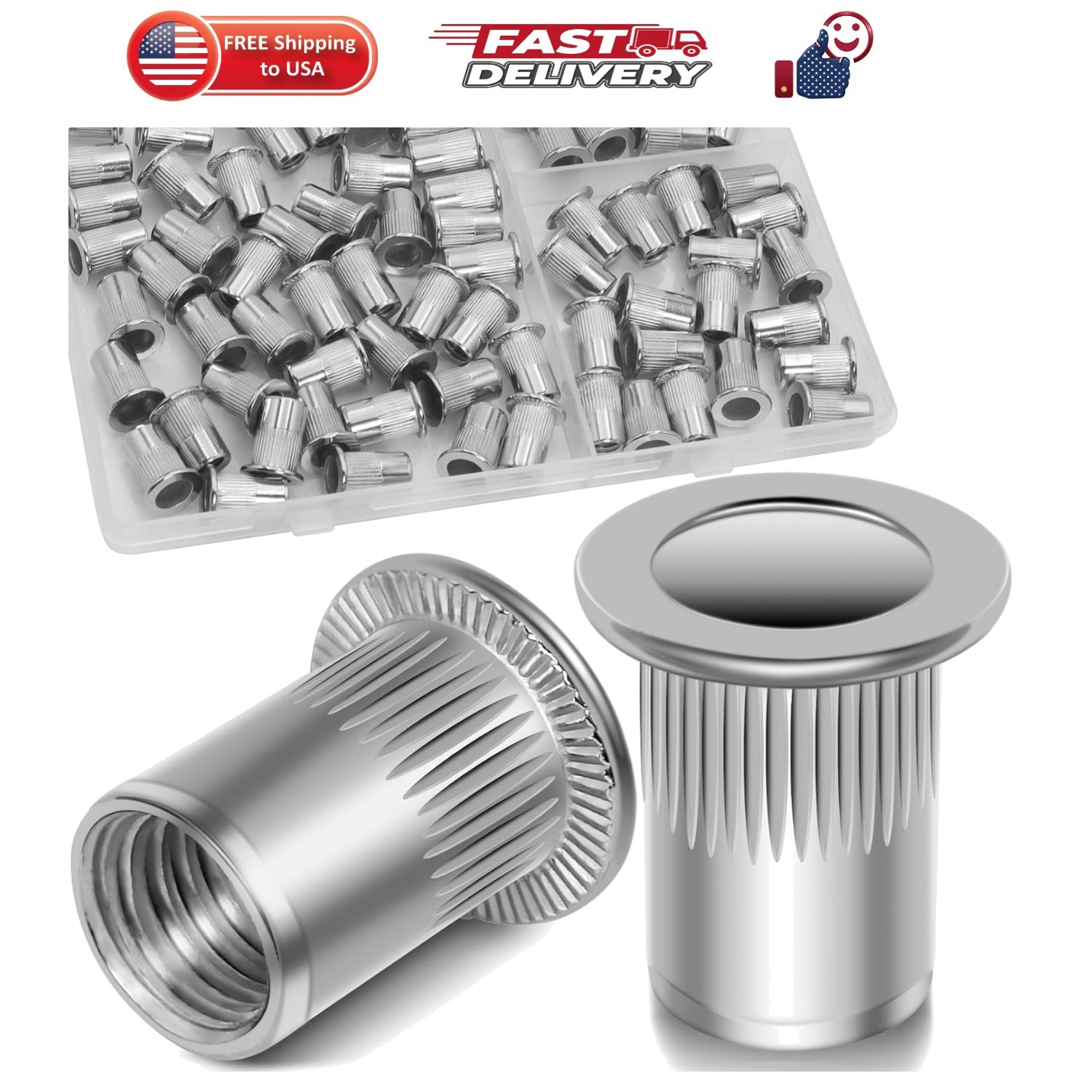 115Pcs M6 Rivet Nuts,Carbon Steel Threaded Rivet Nut Inserts | m6-1.0 pressur...