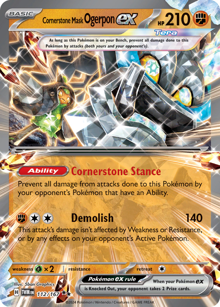 Cornerstone Mask Ogerpon ex 112/167 - Twilight Masquerade - Pokemon TCG Cornerstone Mask Ogerpon ex 112/167 - Twilight Masquerade - Pokemon TCG