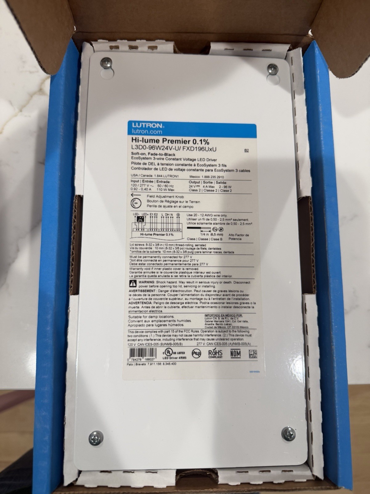 Lutron Hi-Lume Premier 0.1% L3D0-96W24V-U FXD196UxU