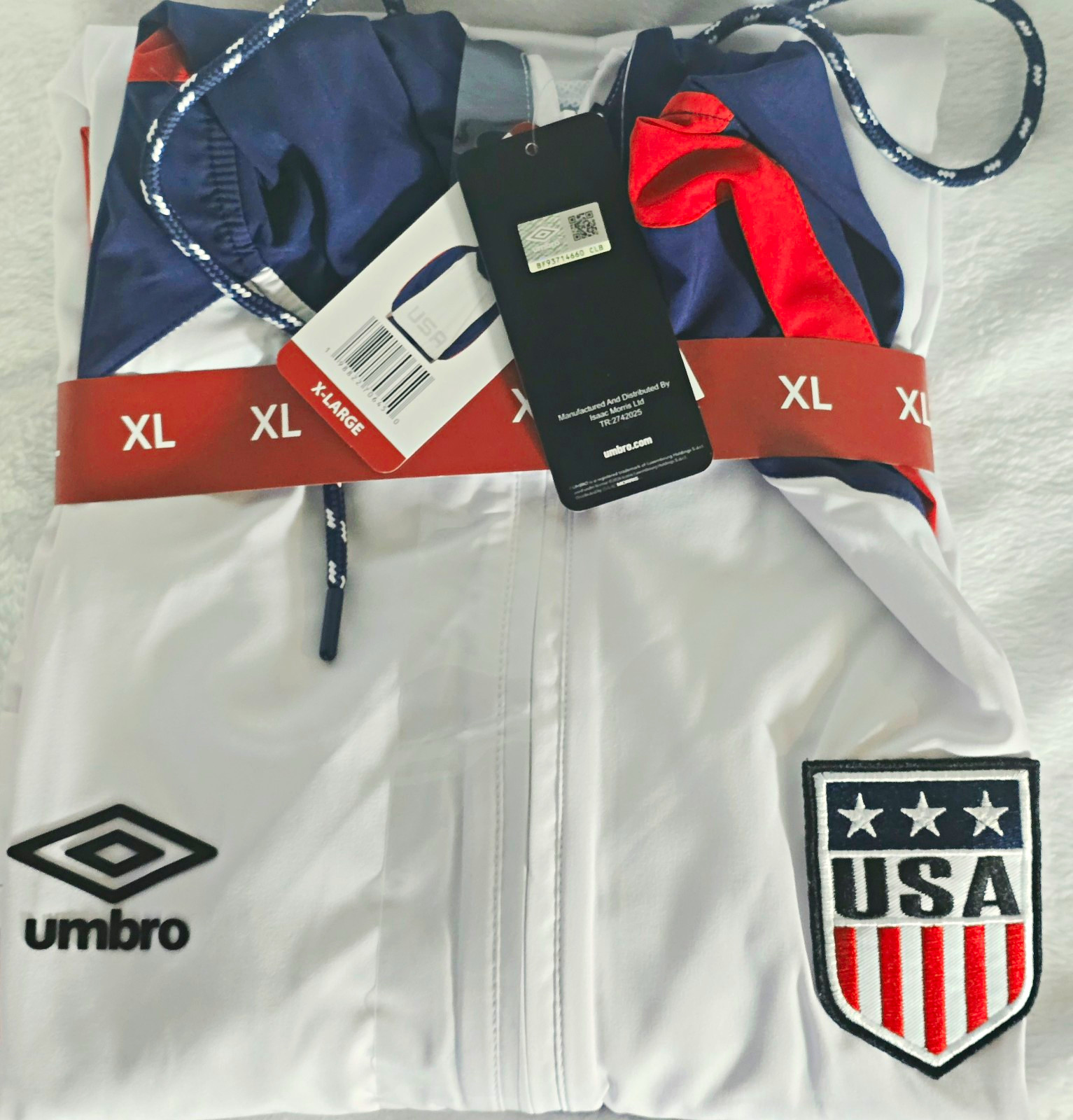 NWT SIZE XL Umbro Men\'s Hooded Colorblock Windbreaker Jacket  